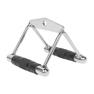 Puxador Estribo Duplo Triangulo Fixo Cromado com pegada Emborrachada