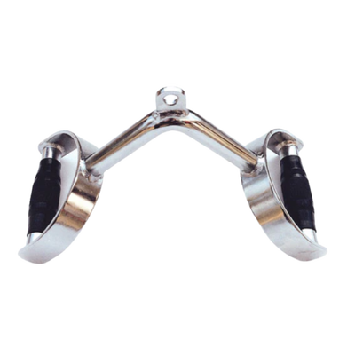 PUXADOR ESTRIBO DUPLO EM  V CROMADO COM MANOPLAS  INJETADAS