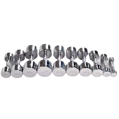 KIT 10 PARES DE HALTER CROMADO COM PEGADA ANATÔMICA RECARTILHADO