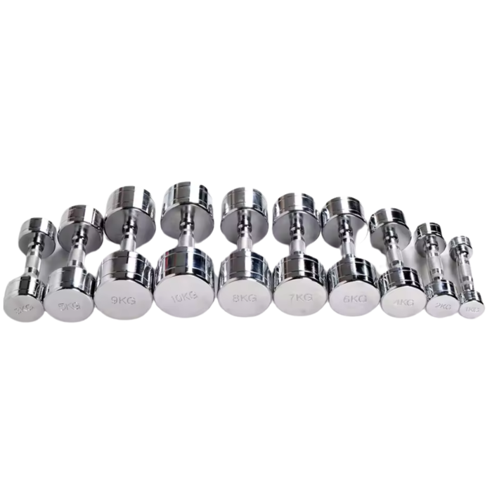 KIT 10 PARES DE HALTER CROMADO COM PEGADA ANATÔMICA RECARTILHADO