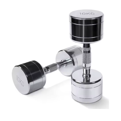 KIT 10 PARES DE HALTER CROMADO COM PEGADA ANATÔMICA RECARTILHADO