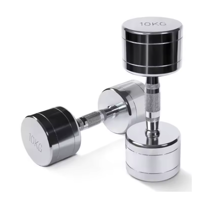 KIT 10 PARES DE HALTER CROMADO COM PEGADA ANATÔMICA RECARTILHADO