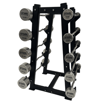 KIT BARRAS MONTADAS W CROMADAS - LOGO STARK STRONG - 35KG À 50KG - SEM SUPORTE