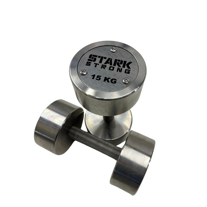 KIT 8 PARES DE DUMBBELL INOX 12,5KG ATÉ 30KG