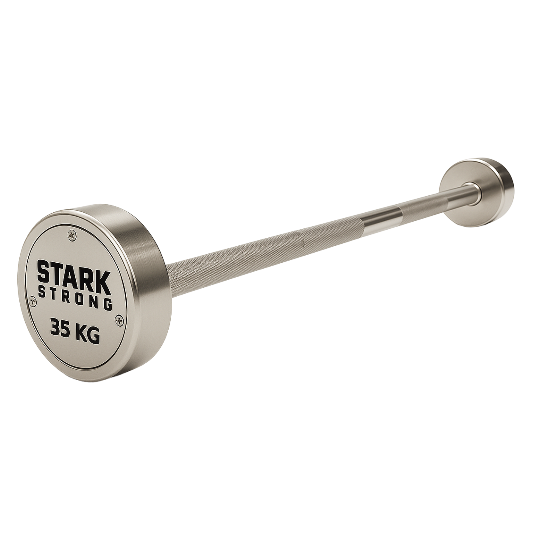 Barra Montada Reta Cromada - Logo Stark Strong - 10KG a 50KG