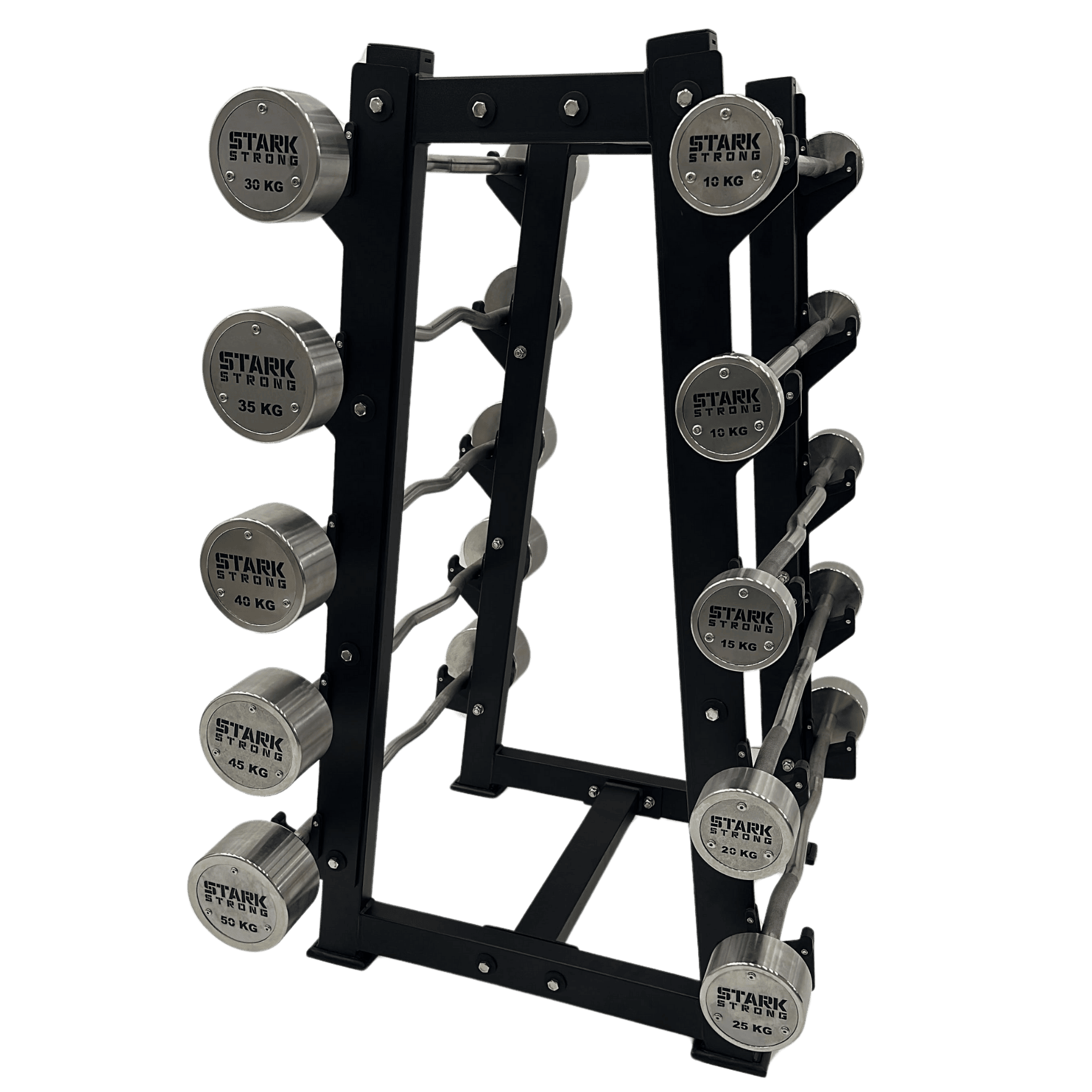 Kit Barras Montadas W Cromadas - Logo Stark Strong - 10KG À 30KG - sem Suporte