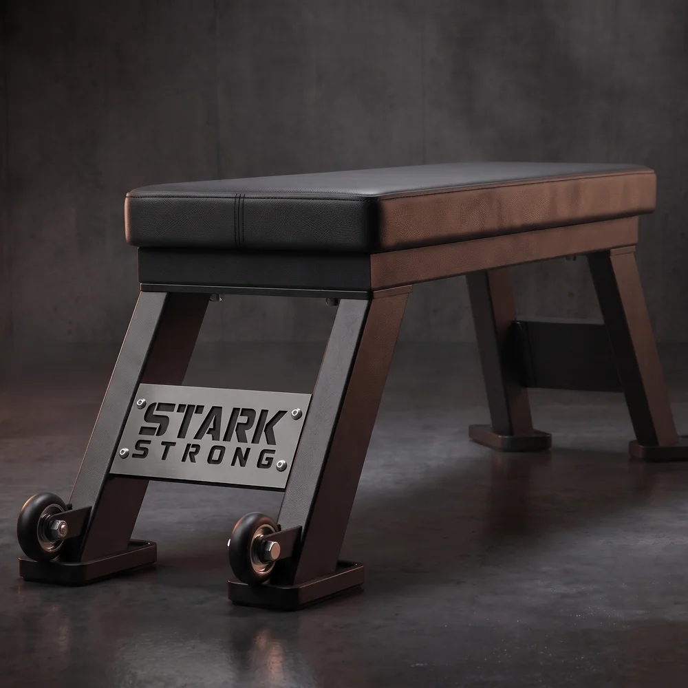 Banco reto fixo Stark Strong em aço carbono com estofamento de alta densidade, para supino e treino com halteres