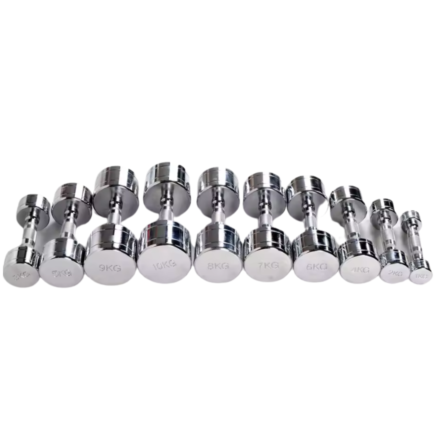 Kit 10 Pares de Halter Cromado com Pegada Anatômica Recartilhado