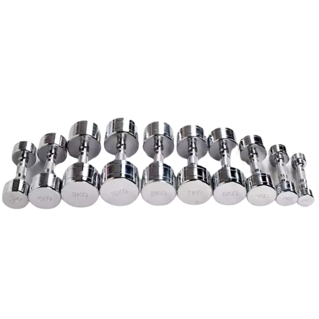 Kit 10 Pares de Halter Cromado com Pegada Anatômica Recartilhado