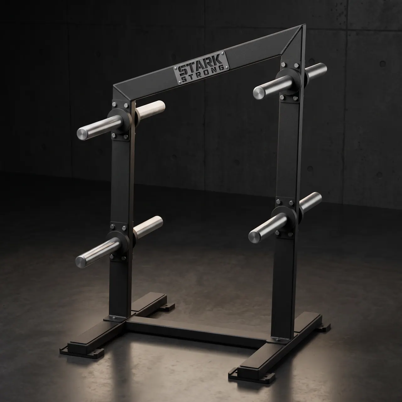 Suporte para anilhas olímpicas Stark Strong, torre em aço com pinos cromados, para organizar anilhas de 50 mm na academia